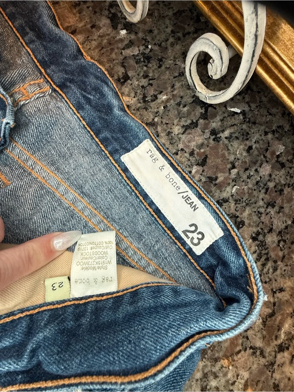 rag & bone/Woodstock JEAN Blue Denim Shorts 23 Mid Rise 3